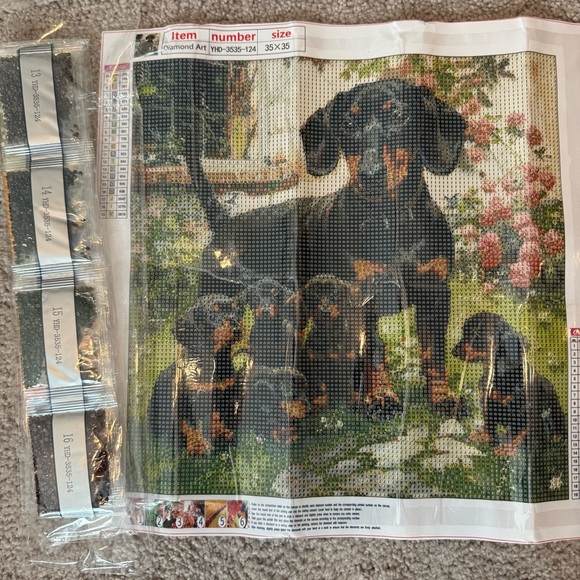 Lot of 5 Dachshund Diamond Painting Kits - Picture 2 of 6